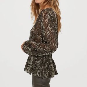 H&M Chiffon Snake Blouse